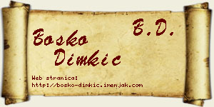 Boško Dimkić vizit kartica